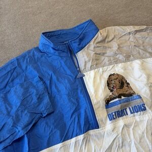 Vintage Apex One Detroit Lions 1/4 Zip Windbreaker Lightweight Mens XL